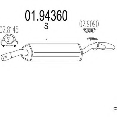 MTS 01.94360 End Silencer